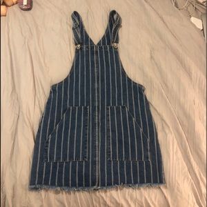 TILLYS STRIPPED OVERALL DRESS